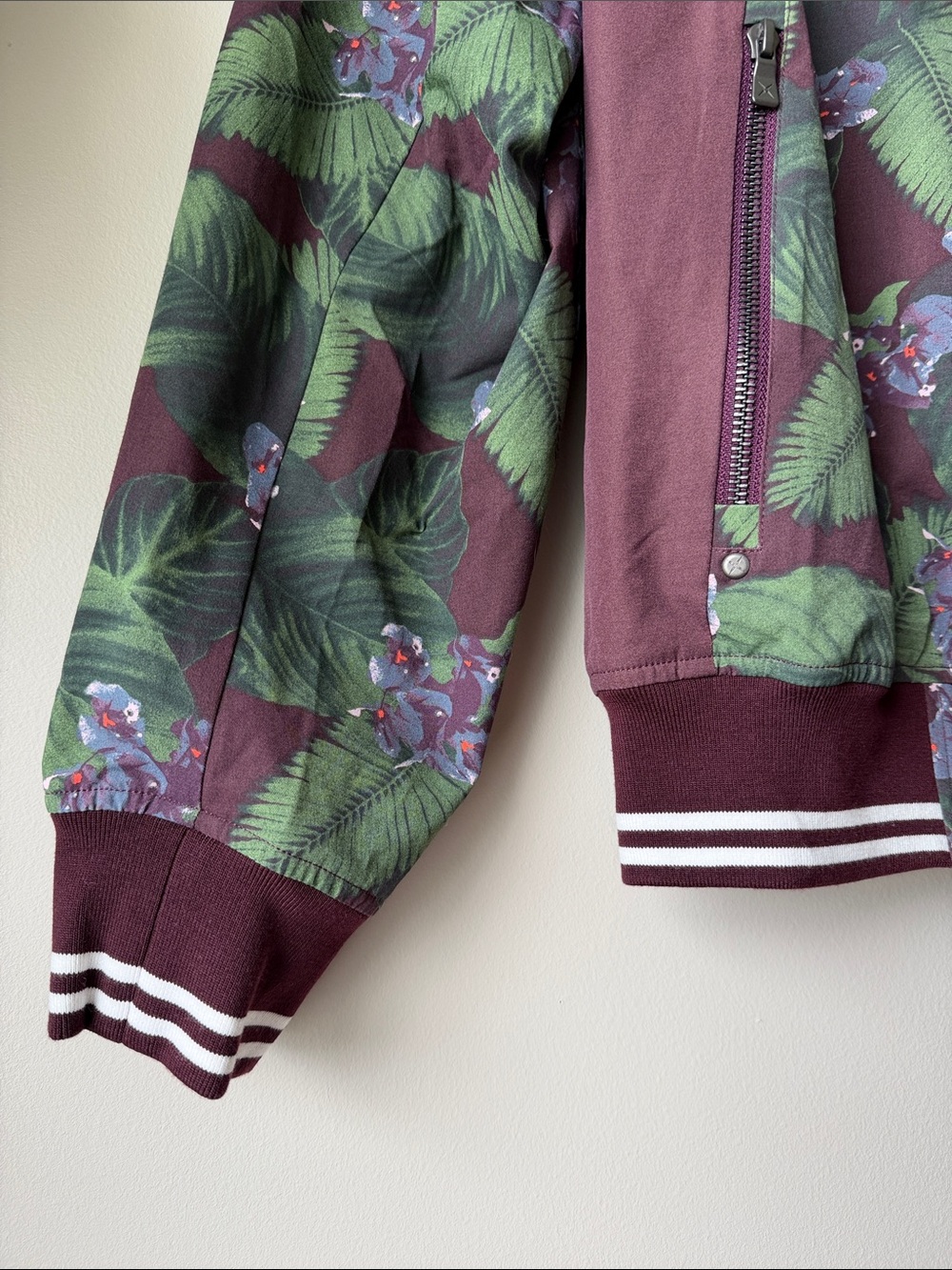 GSTQ Floral Pinstripe Bomber Jacket in Green Men’s Medium - Picture 6 of 16